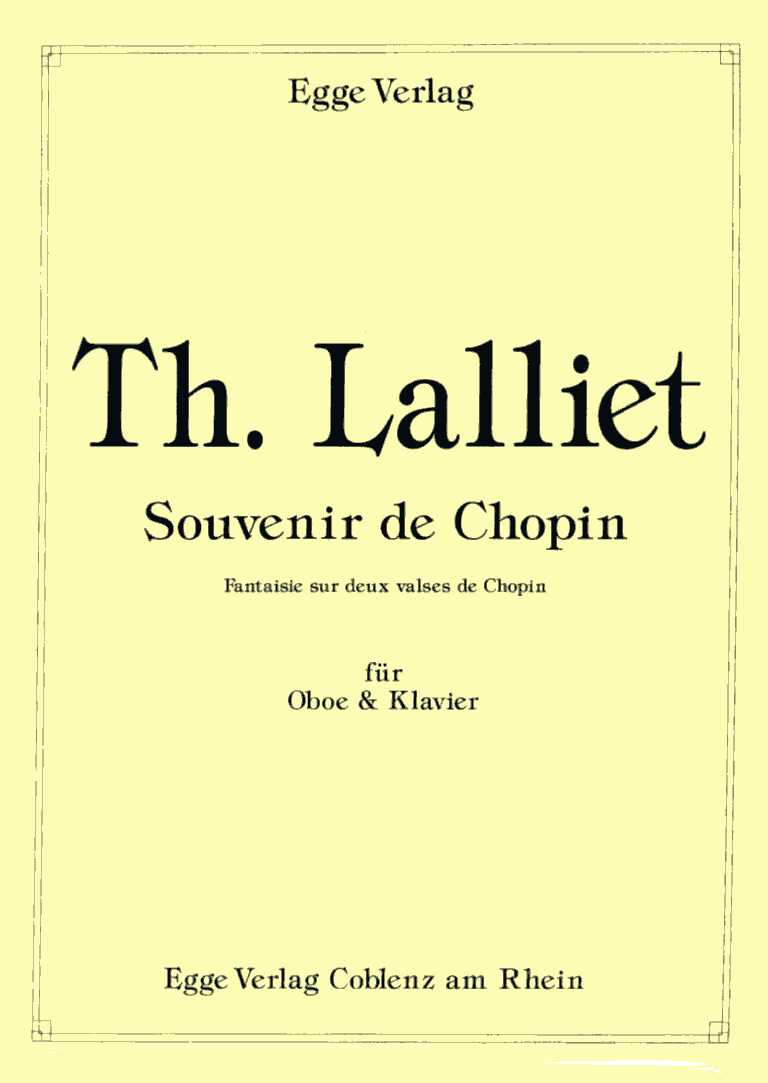 T. Lalliet(1837-92): Souvenir de Chopin<br>für Oboe + Klavier