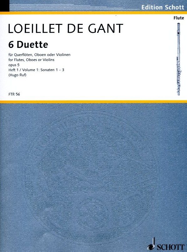 J.B. Loeillet: Sechs Duette op. 5<br>fr 2 Oboen/Querflten Bd 1