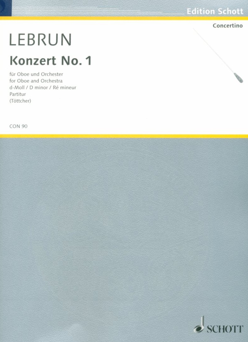 Lebrun: Konzert No. 1 d-moll fr Oboe +<br>Orch.  - Partitur