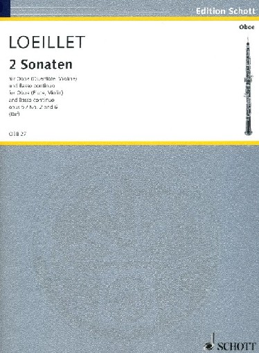 J.B. Loeillet: 2 Sonaten fr<br>Blockflte(Oboe) + BC op. 5/2+6