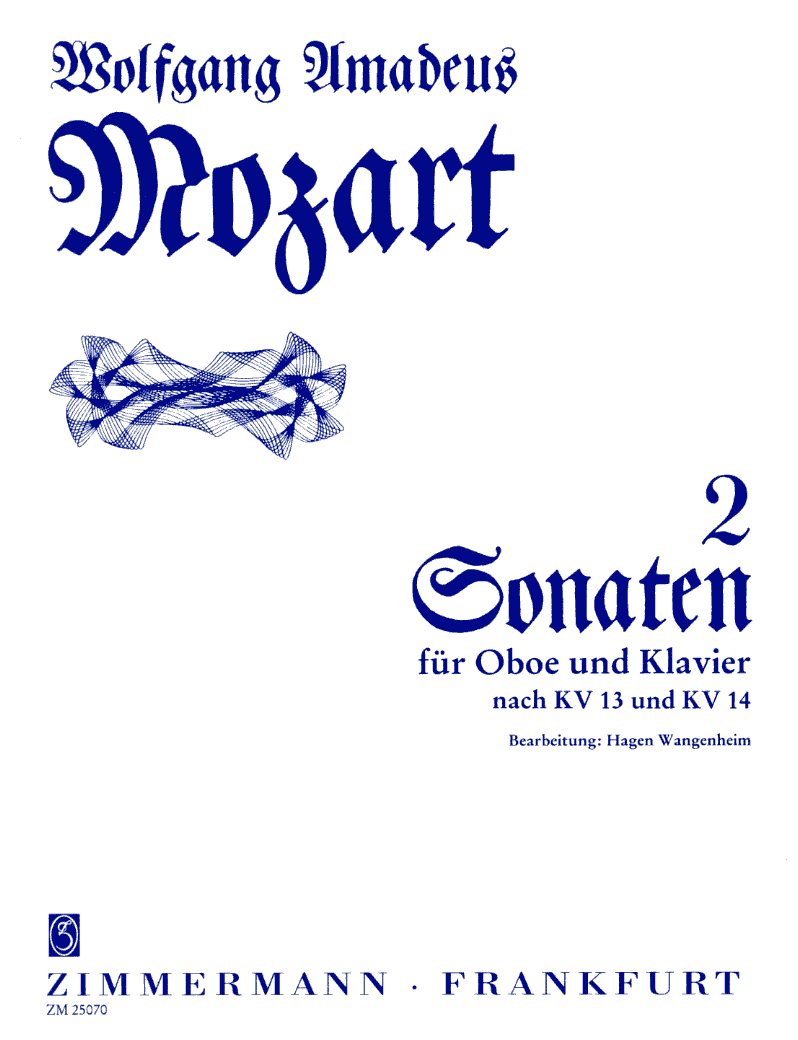 W.A. Mozart: 2 Sonaten für Oboe +Klavier<br>nach KV 13+14 - bearb. H. Wangenheim