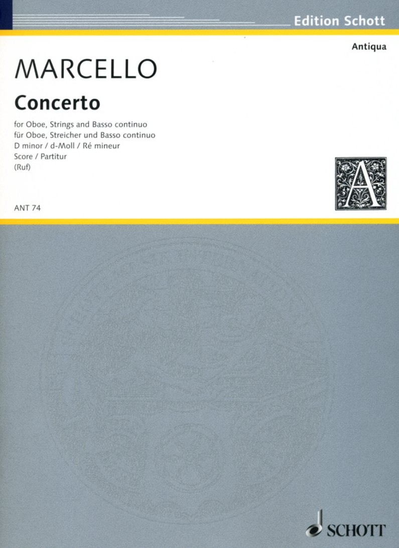 A. Marcello: Konzert d-moll fr Oboe +<br>Streicher - Partitur