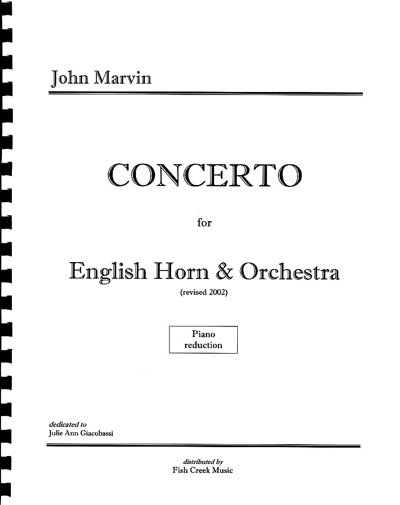 J. Marvin: Konzert fr Engl. Horn +Orch.<br>Engl. Horn +Orch. - KA