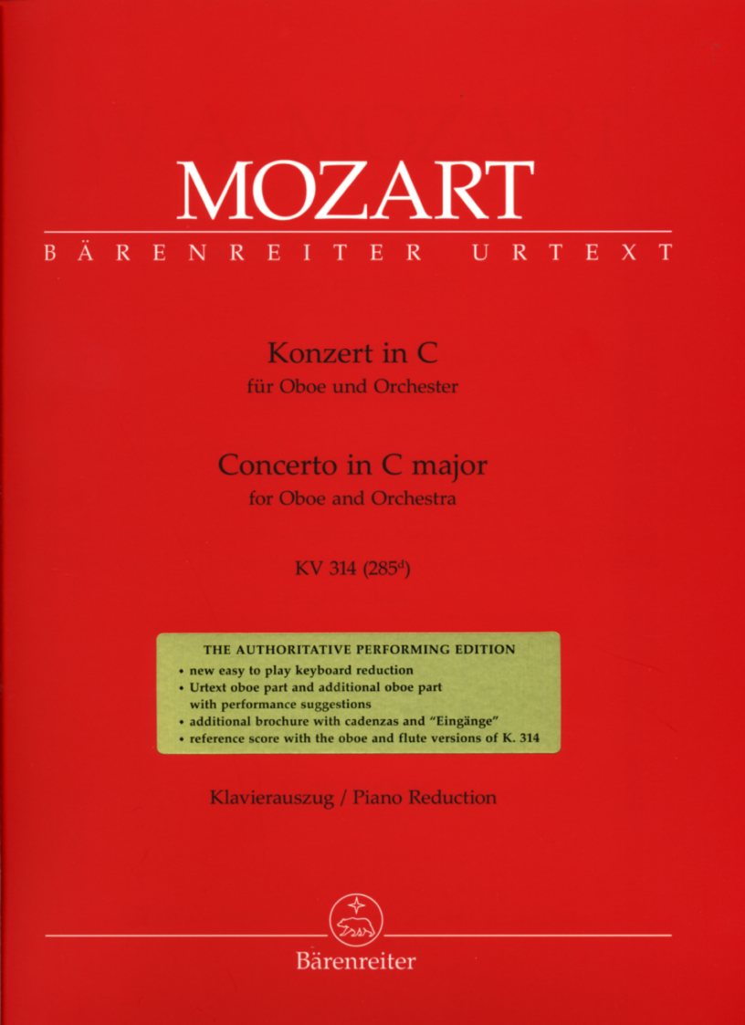 W.A. Mozart: Konzert C-Dur<br>fr Oboe + Orchester - KA / Brenreiter