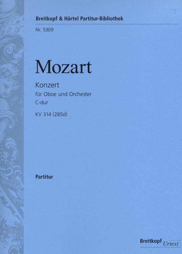 W.A. Mozart: Konzert C-Dur KV 314<br>Oboe+Orch.- Partitur/Breitkopf (Wiese)