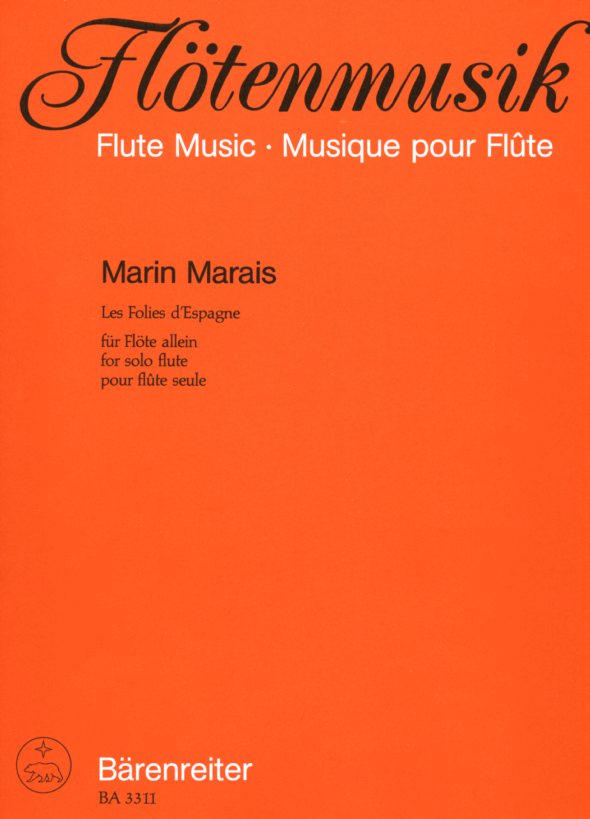 M. Marais: Les Folies d&acute;Espagne<br>fr Flte (Oboe) - e-moll  Brenreiter