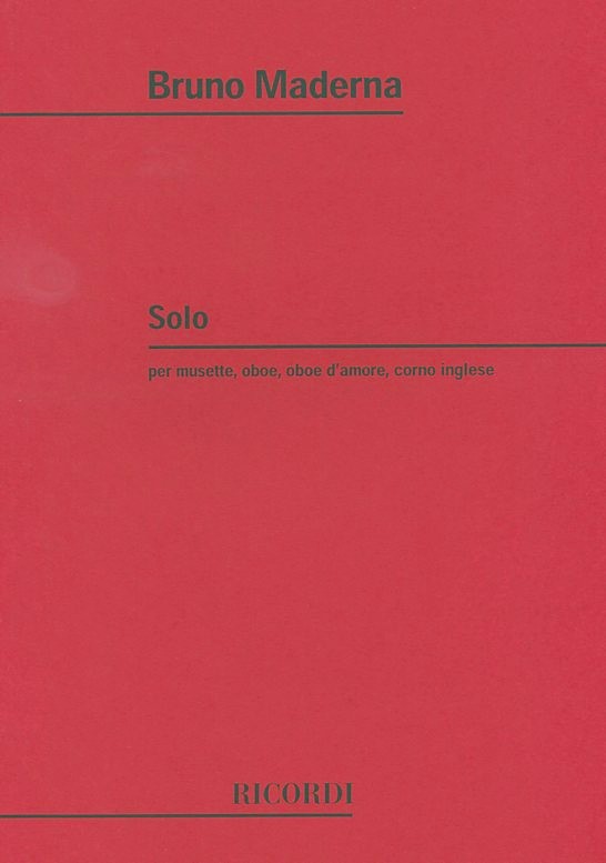 B. Maderna: SOLO fr Oboe Solo<br>