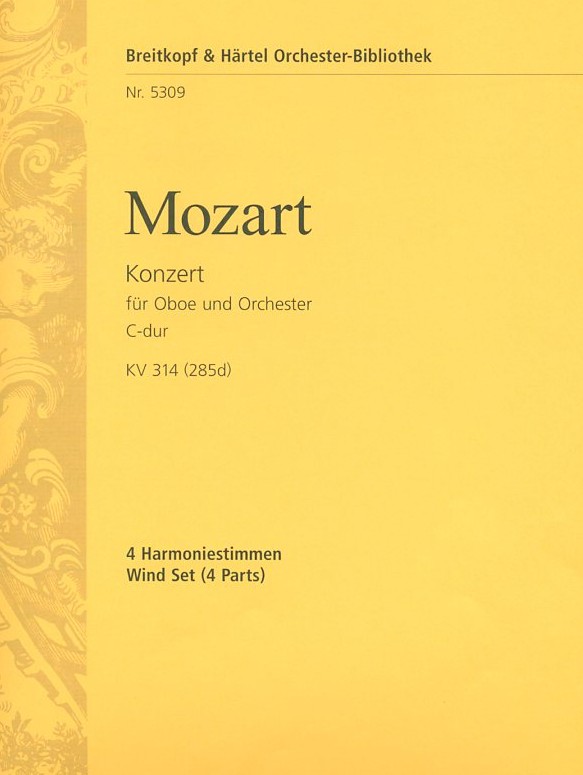 W.A. Mozart: Konzert C-Dur<br>Oboe+Orchester -Stimmen/Harmonie/Breitko