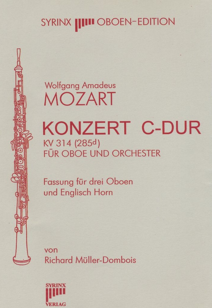 W.A. Mozart: Konzert C-Dur für Oboe +<br>Orch. - ges. für 3 Oboen + Engl. Horn