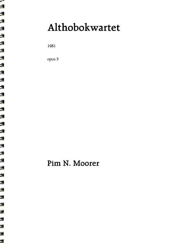 Pim Moorer: Althobokwartet op. 3 (1981)<br>Engl. Horn, Vn, Va, Vc  Stimmen+Partitur