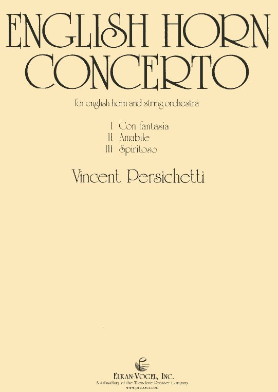 V. Persichetti: Concerto fr Engl. Horn<br>+ Klavier (Orchestermat. nur leihweise)