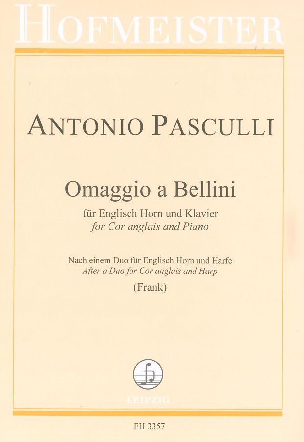 A. Pasculli: Hommage a&acute; Bellini<br>Englisch Horn + Harfe / Hofmeister