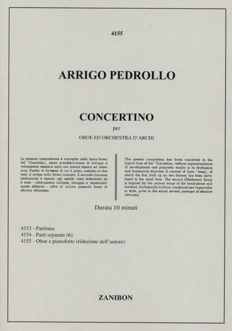 A. Pedrollo: Concertino fr Oboe<br>+ Streicher - KA