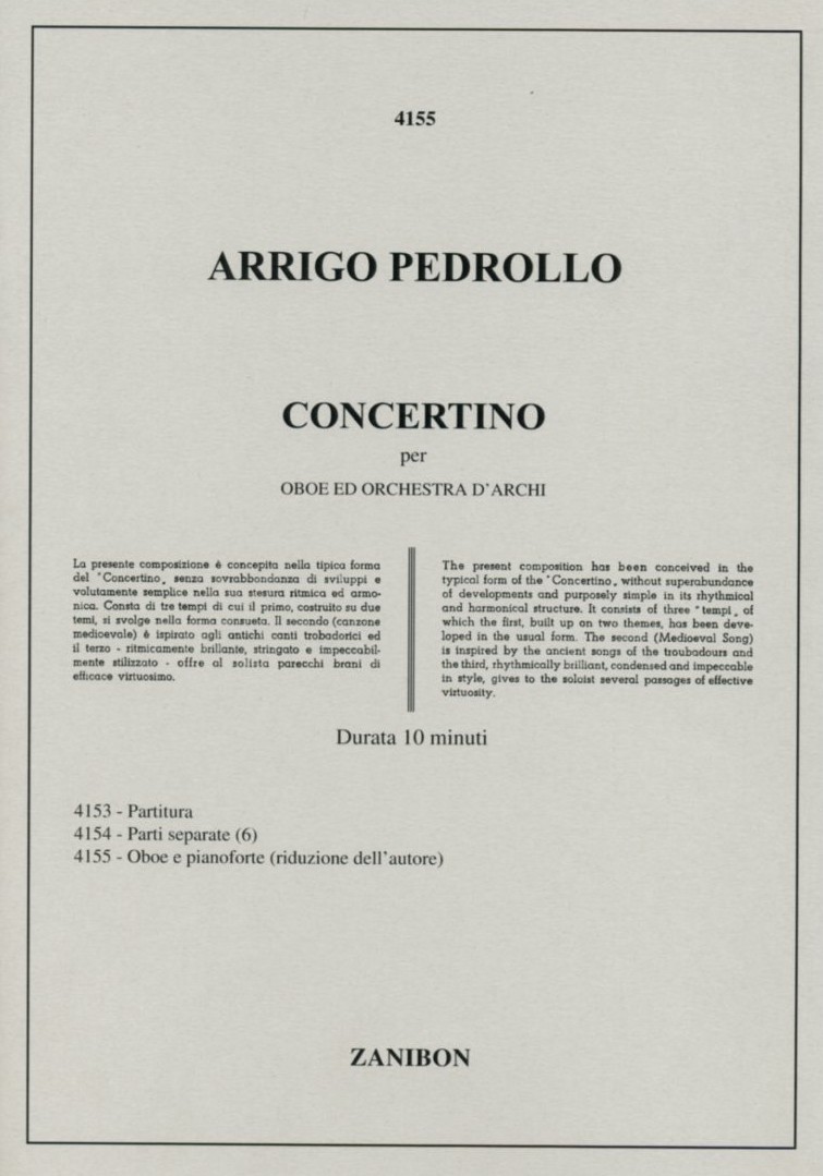 A. Pedrollo: Concertino fr Oboe<br>+ Streicher - KA