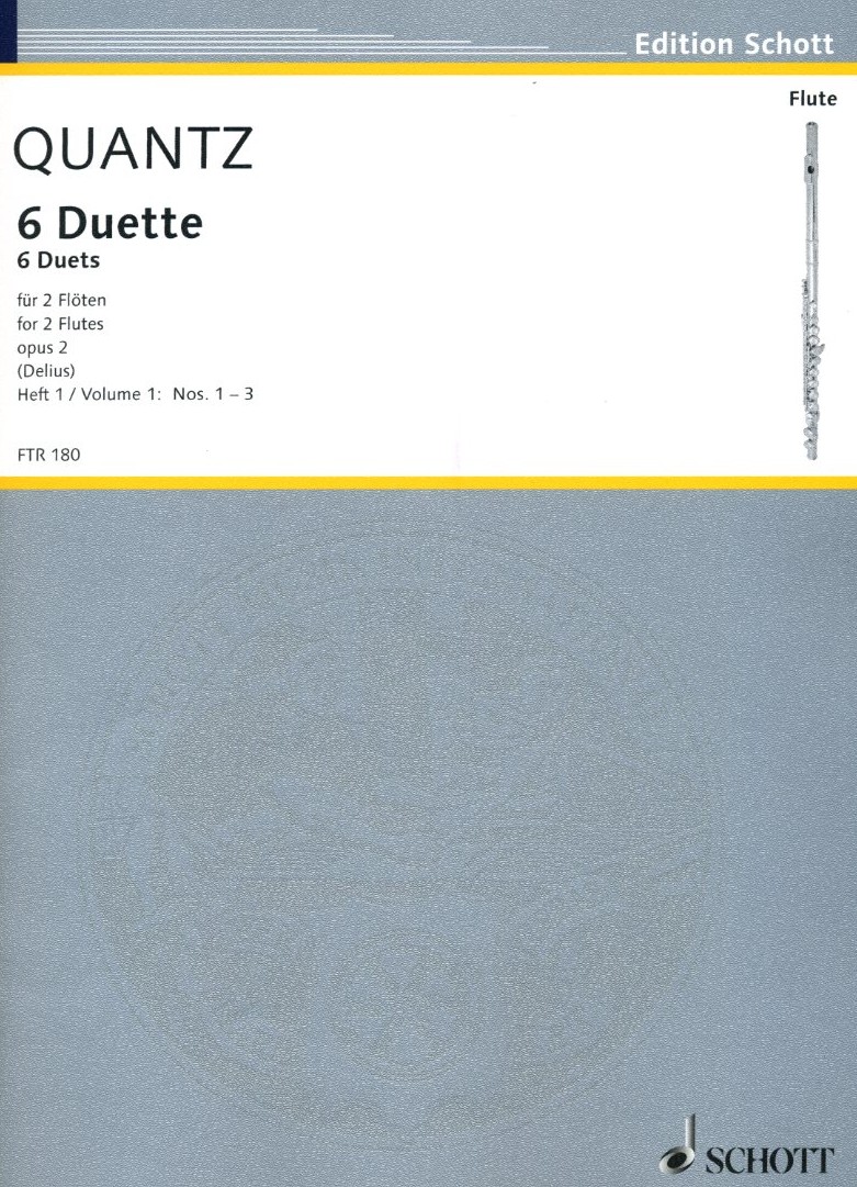 J.J. Quantz: 6 Duette op. 2 / Bd. 1<br>für 2 Querflöten / Schott