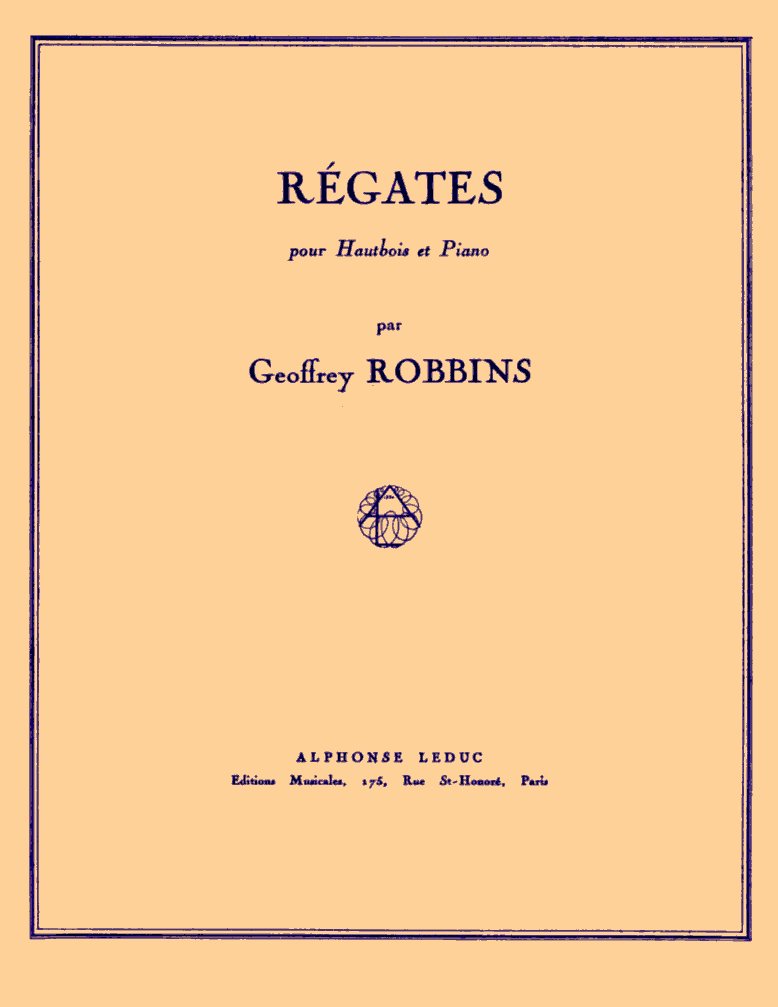 G. Robbins: Régates pour hautbois et<br>piano