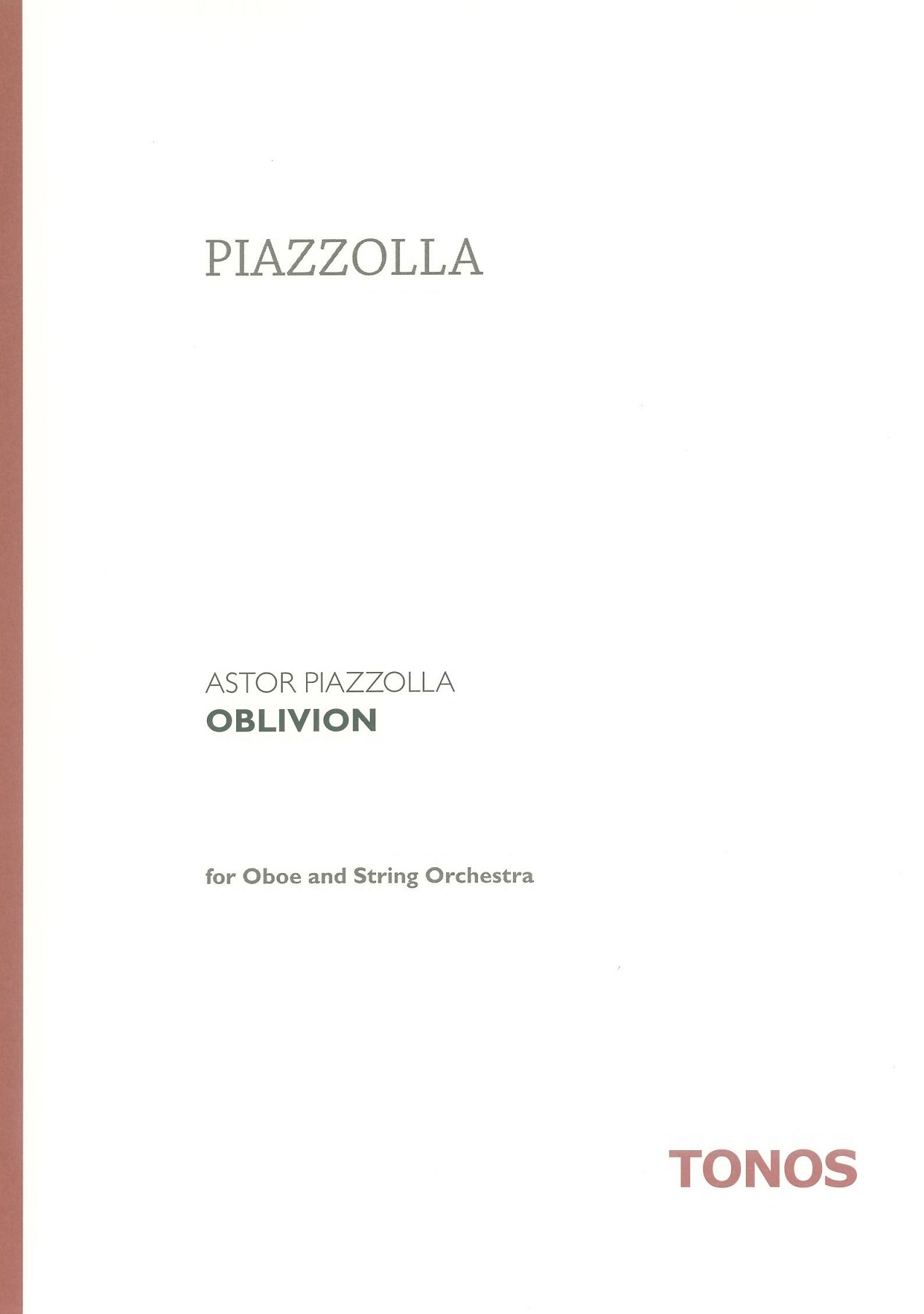 A. Piazzolla: &acute;Oblivion&acute; fr Oboe<br>+ Streichorch. - Partitur