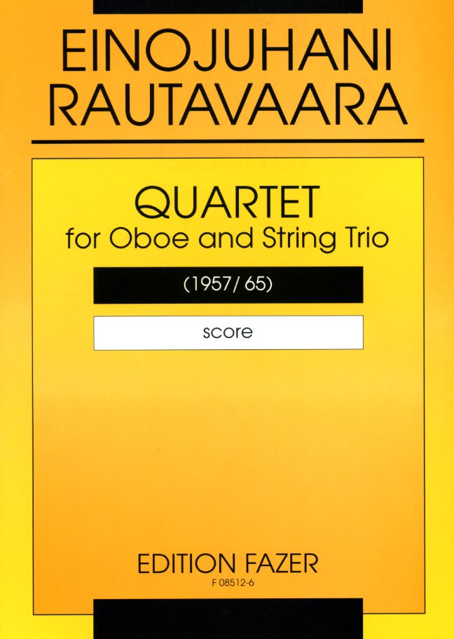 E. Rautavaara: Oboenquartett - für<br>Oboe + Streichtrio - Partitur