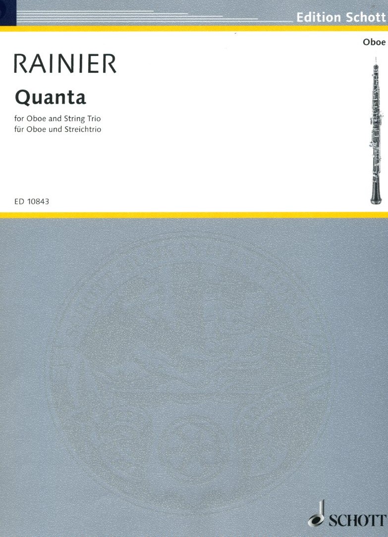 P. Rainier: Quanta - für Oboe<br>+ Streichtrio - Partitur