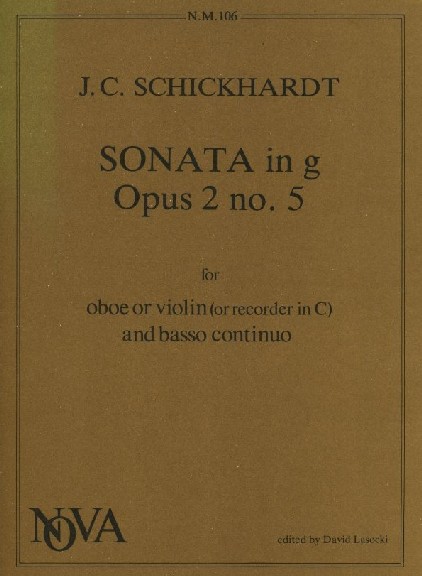 J.C. Schickhardt: Sonata in g Opus 2<br>no.5 f.oboe/violin + BC