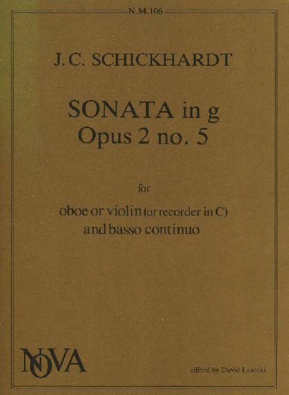 J.C. Schickhardt: Sonata in g Opus 2<br>no.5 f.oboe/violin + BC