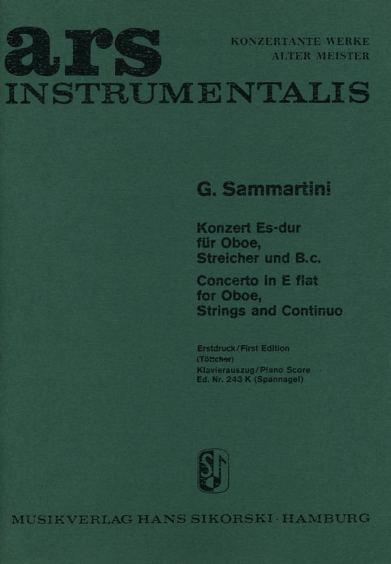 G. Sammartini: Konzert Es-Dur<br>Oboe, Streicher + BC - KA