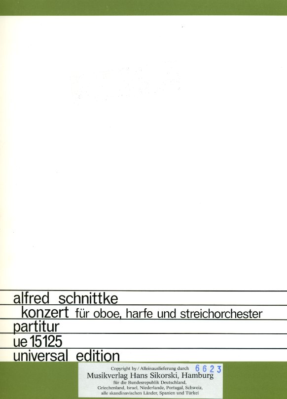 A. Schnittke: Konzert fr Oboe,<br>Harfe + Streichorch. / Partitur