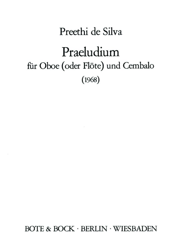 P. de Silva: Praeludium fr Oboe (oder<br>Flte) + Cembalo 1968