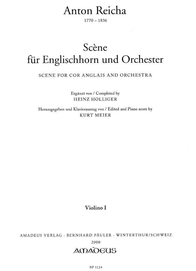 A. Reicha: &acute;Scene&acute; fr Engl.Horn +<br>Orchester - Stimmen 6/6/4/6 + Harm.