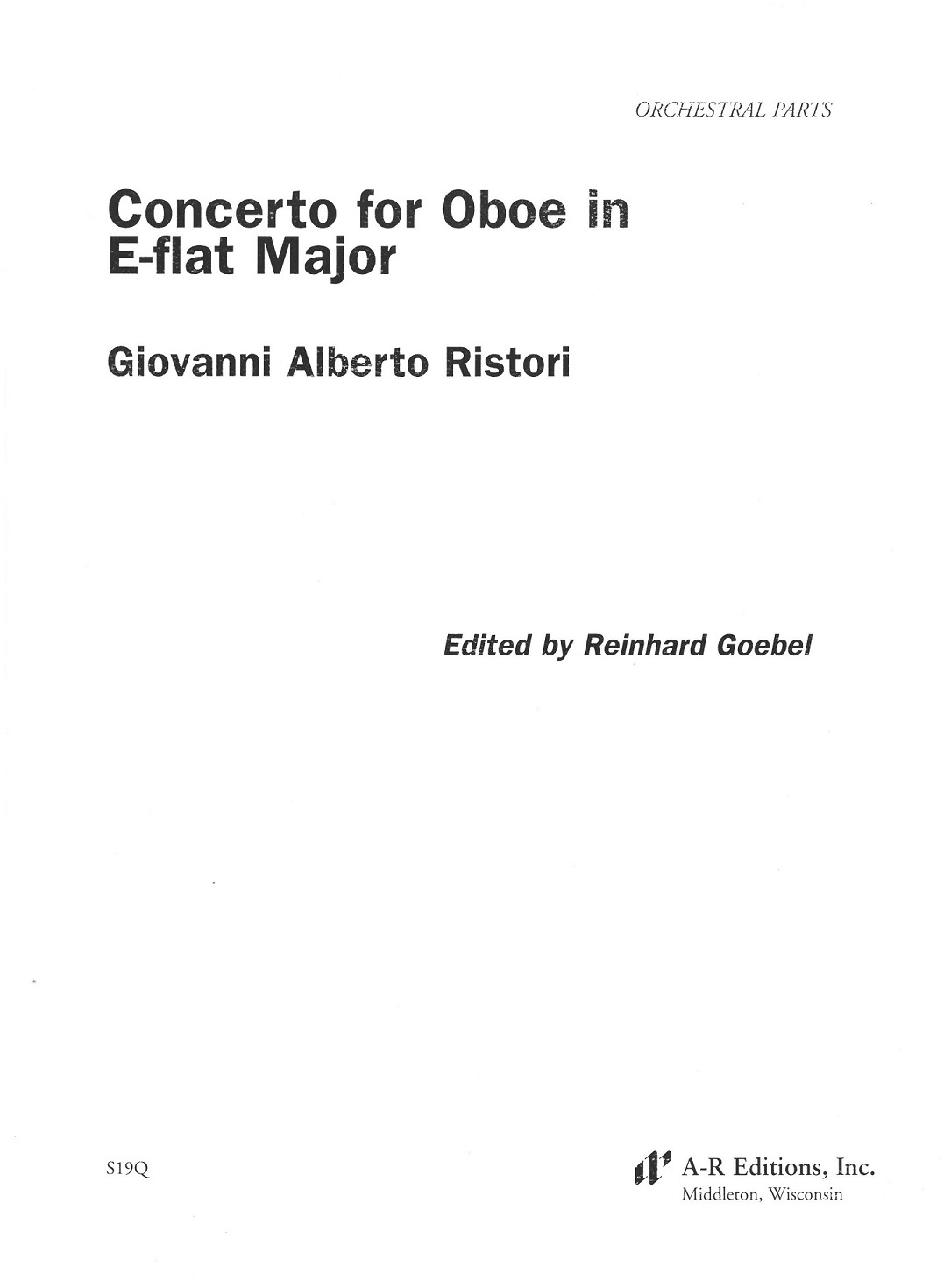 G.A. Ristori(1692-1753): Konzert Es-Dur<br>fr Oboe + Orch. / Stimmensatz
