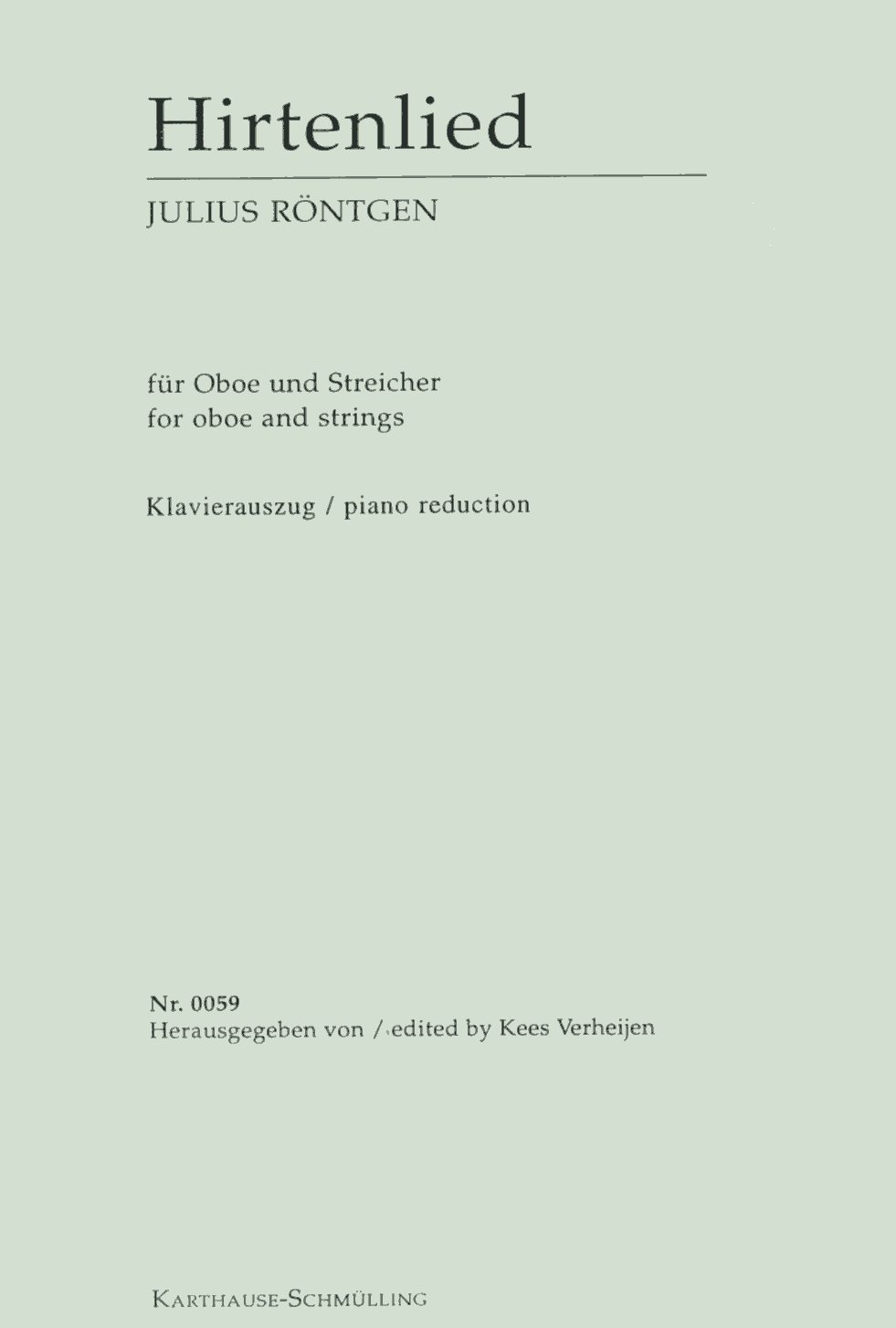 J. Rntgen: &acute;Hirtenlied&acute; fr Oboe<br>+ Streicher - KA