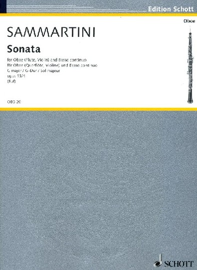 G.B. Sammartini: Sonate in G-Dur<br>op. XIII/4 Oboe + BC - Heraus. H. Ruf