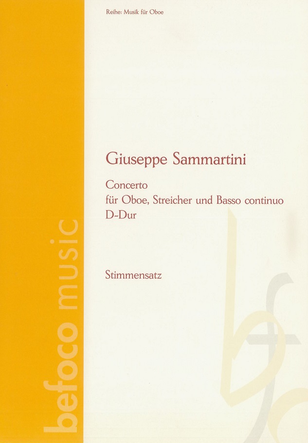 G. Sammartini(1695-1750): Konzert D-Dur<br>Oboe, Streicher - Stimmen (3.3.2.2+BC)