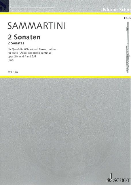 G.B. Sammartini: 2 Sonate<br>op. 2/4 + 2/6 - Oboe(Flöte) + BC - Herau