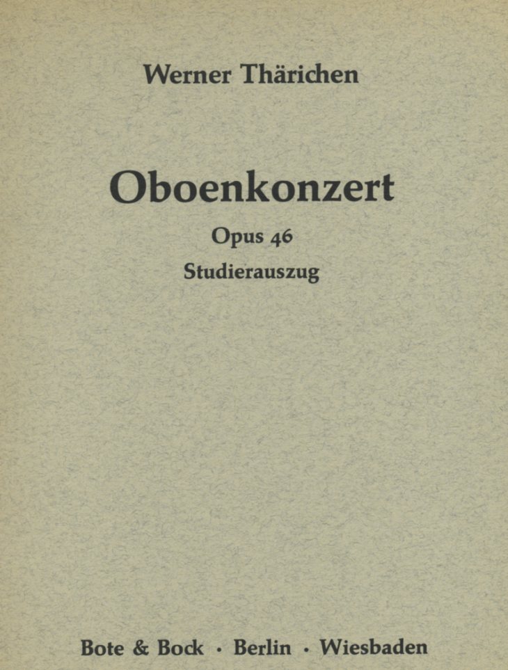 W. Thärichen: Oboenkonzert Opus 46<br>Studierauszug