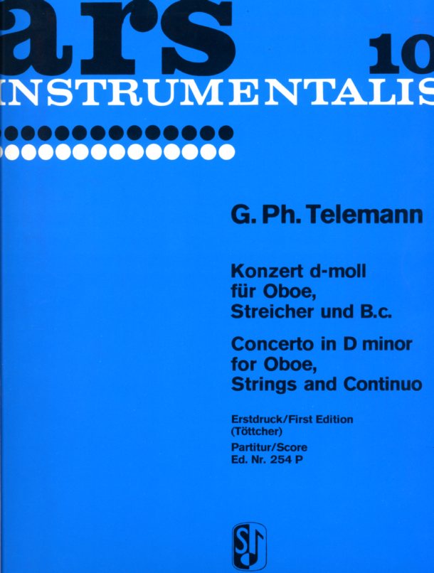 G.Ph. Telemann: Konzert d-moll TWV 51:d1<br>Oboe, Streicher + BC - Partitur