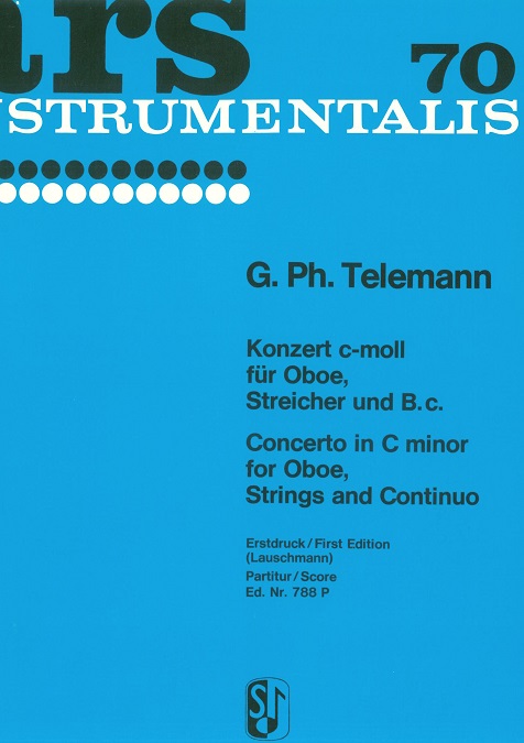 G.Ph. Telemann: Konzert c-moll Oboe,<br>Streicher + BC - Partitur (Lauschmann)