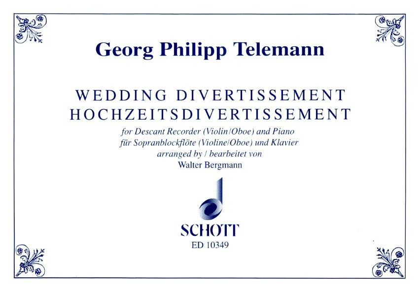 G.Ph. Telemann: Hochzeitsdivertissement<br>f. Sopranblockfl.(Vio/Ob) + BC
