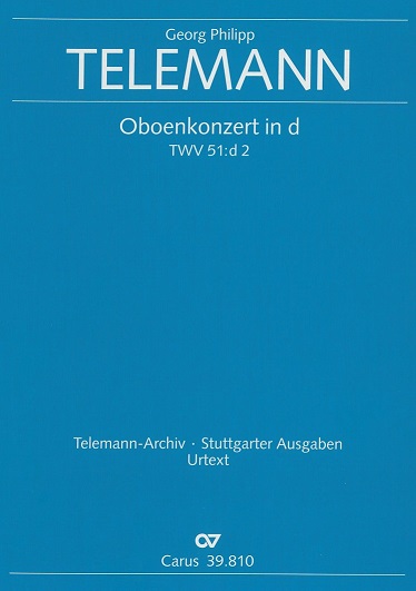 G.Ph. Telemann: Konzert d-moll TWV 51:d2<br>fr Oboe, Streicher + BC - Partitur