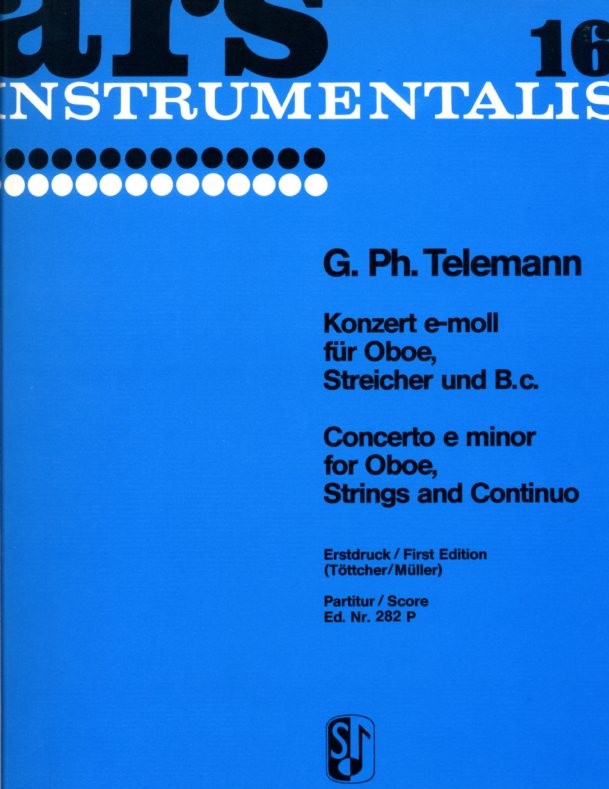 G.Ph. Telemann: Konzert e-moll TWV 51:e1<br>Oboe, Streicher + BC - Partitur