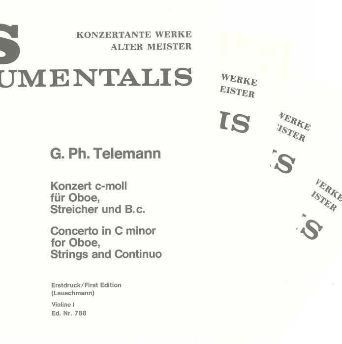 G.Ph. Telemann: Konzert c-moll Oboe,<br>Streicher + BC - Stimmensatz 3.3.2.2.1