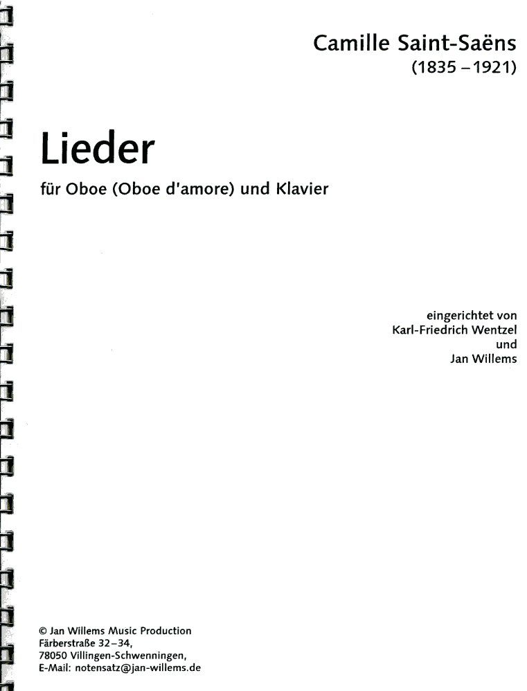 C. Saint-Saens: 13 Lieder - gesetzt<br>fr Oboe (Oboe d&acute;amore) + Klavier KA