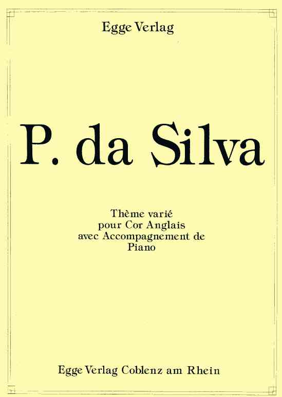 P. Silva(1834-1875): &acute;Theme vari<br>avec introduction...&acute;-Engl.Horn+Klavier