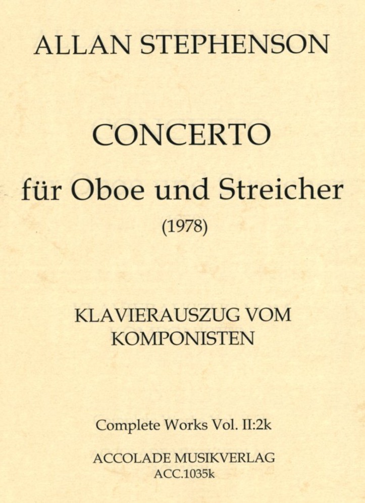 A. Stephenson(*1949): Concerto fr<br>Oboe + Streicher (1978) - KA