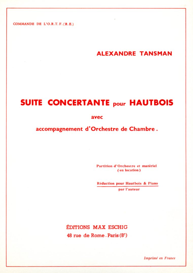 A. Tansman: Suite concertante (1966)<br>Oboe + Orchester / KA