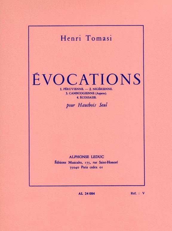 H. Tomasi: Evocasions Oboe Solo<br>
