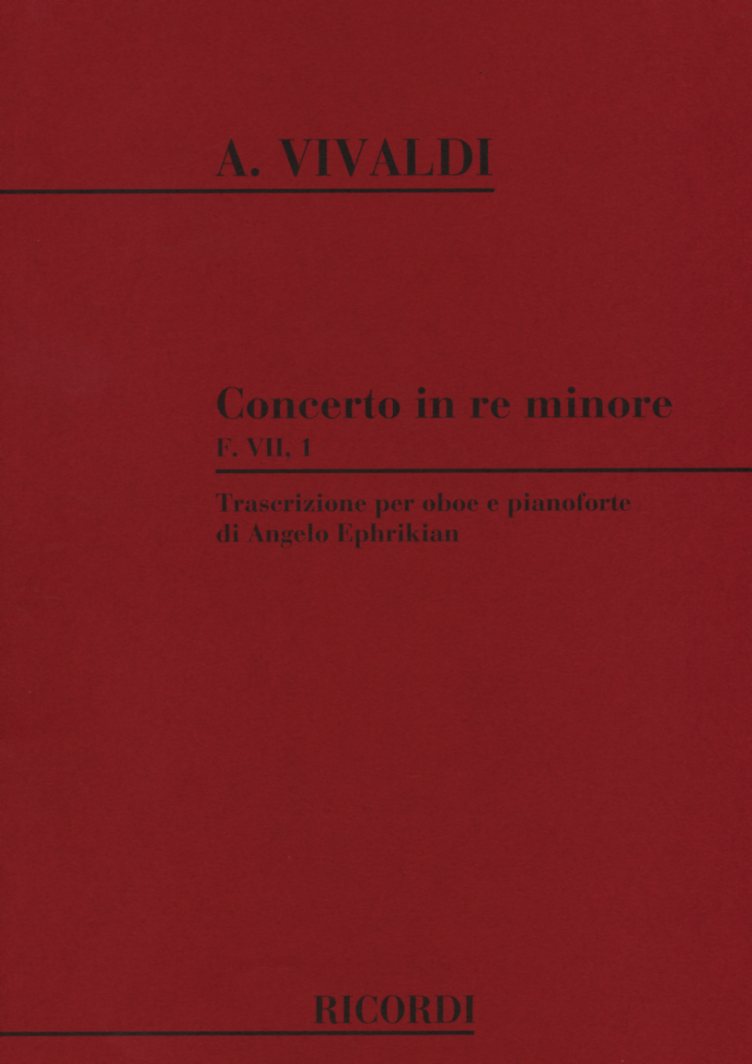 Vivaldi: Oboenkonzert d-moll F VII/1<br>RV 454 - KA - Ricordi