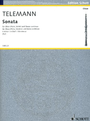 G.Ph. Telemann: Sonate e-moll<br>Oboe + BC - Herausgeber: H. Ruf