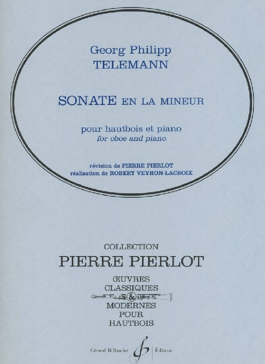 G.Ph. Telemann: Sonate a-moll<br>Oboe + BC - Herausgeber: Pierlot