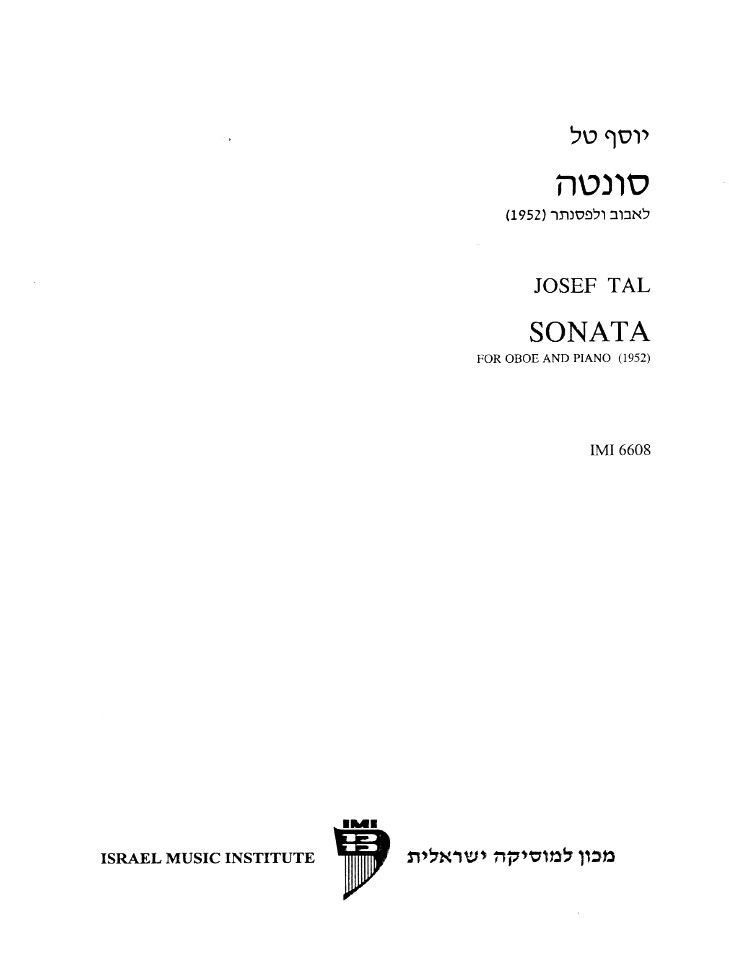 J. Tal(1910-2008): Sonata (1952)<br>fr Oboe + Klavier